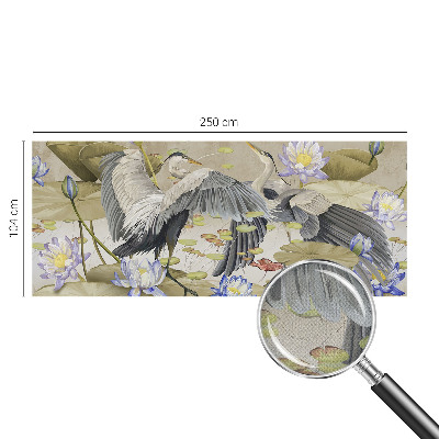 Fotobehang voor de kinderkamer Vogels en lelies