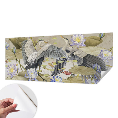 Fotobehang voor de kinderkamer Vogels en lelies