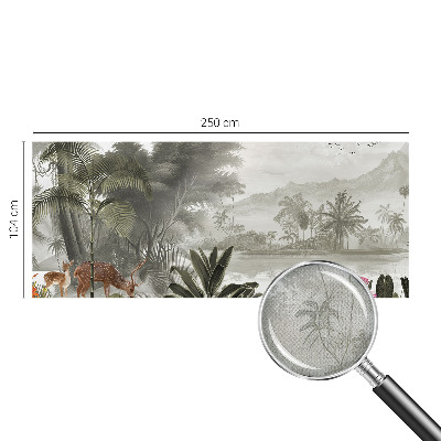 Fotobehang babykamer met een tropische oase als decor