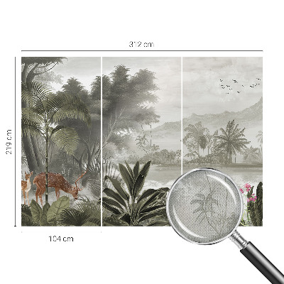 Fotobehang babykamer met een tropische oase als decor