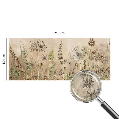 Fotobehang tienerkamer met een rustiek bloemenmotief