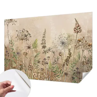Fotobehang tienerkamer met een rustiek bloemenmotief
