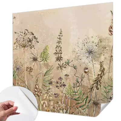 Fotobehang tienerkamer met een rustiek bloemenmotief