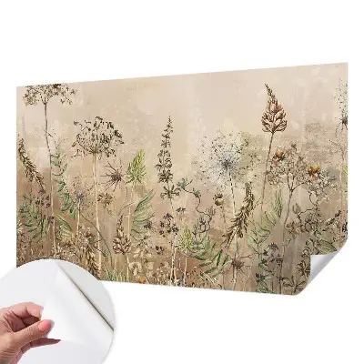 Fotobehang tienerkamer met een rustiek bloemenmotief