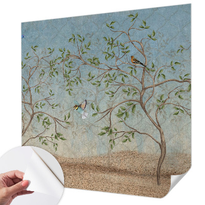 Zelfklevend fotobehang Vogels in de bomen