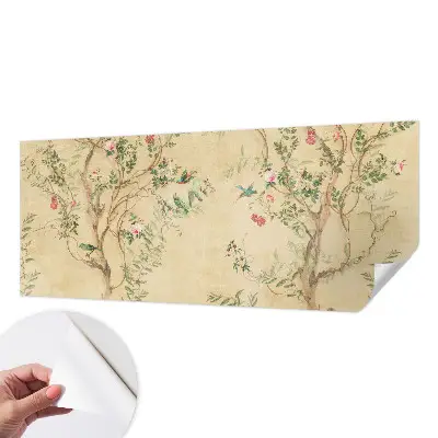 Zelfklevende behangsticker met bloemaccenten
