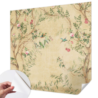 Zelfklevende behangsticker Bloemaccenten