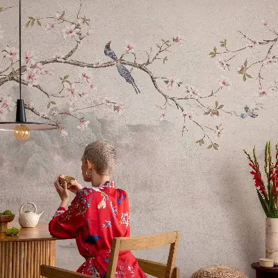 Foto behang voor de kinderkamer met een oosters landschap