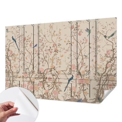 Fotobehang kinderkamer Vogels en bloemen