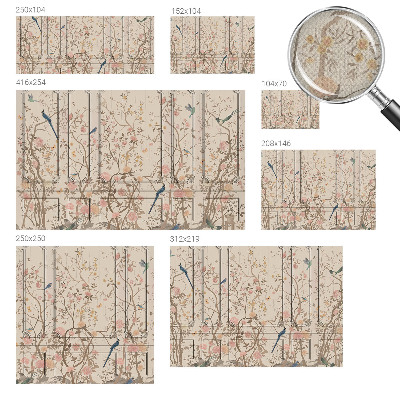 Fotobehang kinderkamer Vogels en bloemen