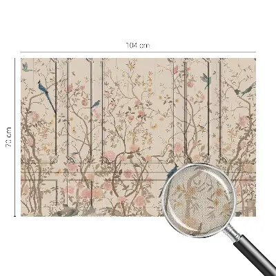 Fotobehang kinderkamer met een patroon van vogels en bloemen
