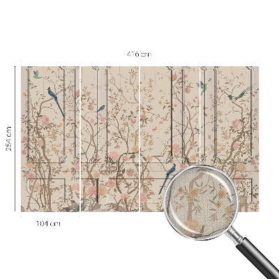 Fotobehang kinderkamer Vogels en bloemen