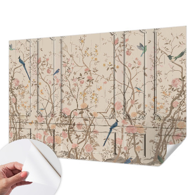 Fotobehang kinderkamer Vogels en bloemen