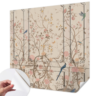 Fotobehang kinderkamer Vogels en bloemen