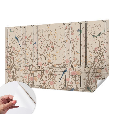 Fotobehang kinderkamer Vogels en bloemen