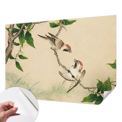 3D fotobehang in klassiek duo-design