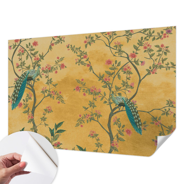 Fotobehang babykamer Pauwenbomen