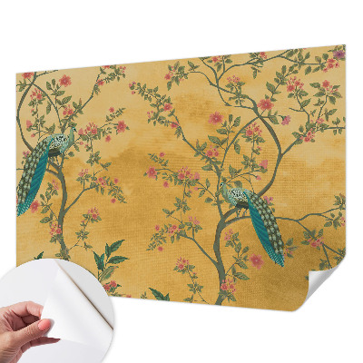 Fotobehang babykamer Pauwenbomen