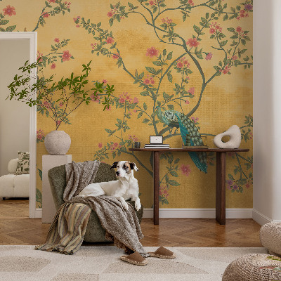 Fotobehang babykamer Pauwenbomen