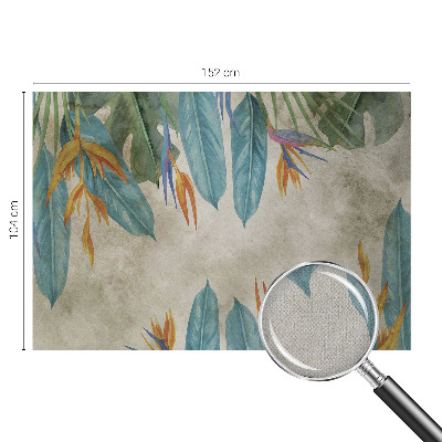 Zelfklevend fotobehang met een print van tropische bloemen