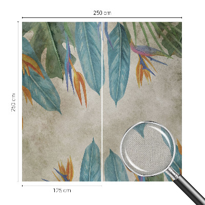 Zelfklevend fotobehang met een print van tropische bloemen