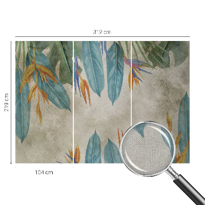 Zelfklevend fotobehang met een print van tropische bloemen