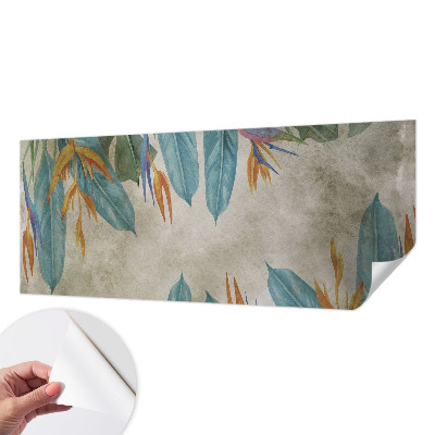Zelfklevend fotobehang met een print van tropische bloemen