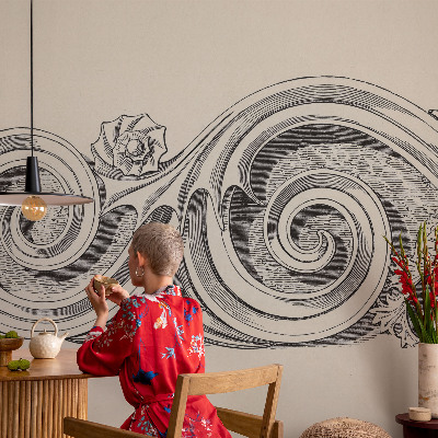 Fotobehang zelfklevend Plantenornament