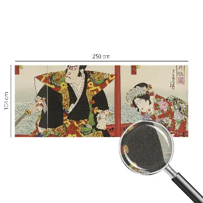 Fotobehang babykamer met een ontwerp geïnspireerd op het Japanse theater