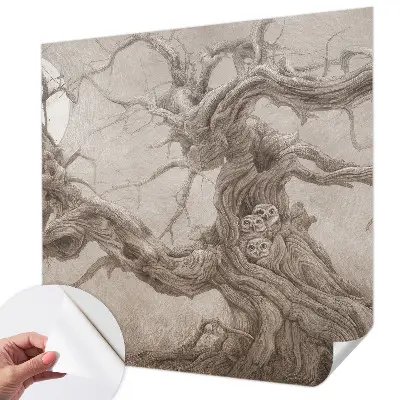 Fotobehang tienerkamer met nachtelijke vogels als print