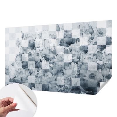 Foto behang voor de keuken met een motief van lotusbloemen