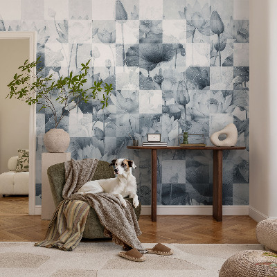 Foto behang voor de keuken met een motief van lotusbloemen