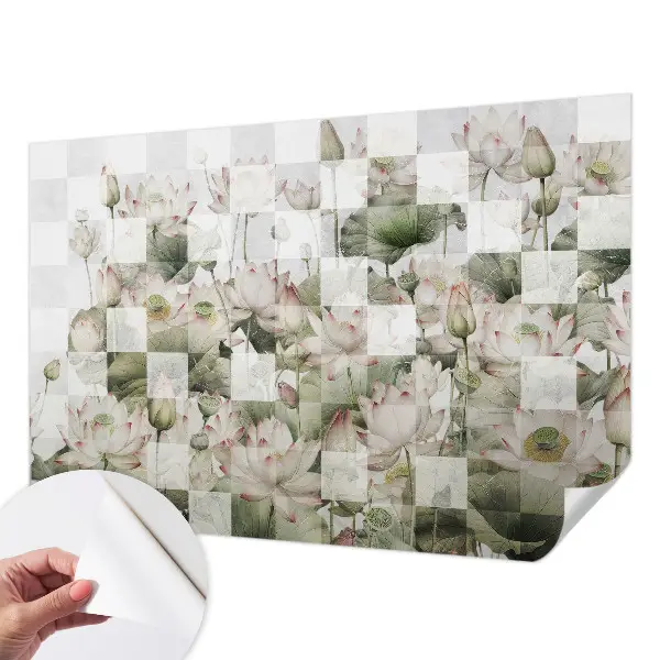 Zelfklevend fotobehang met lotuspatronen