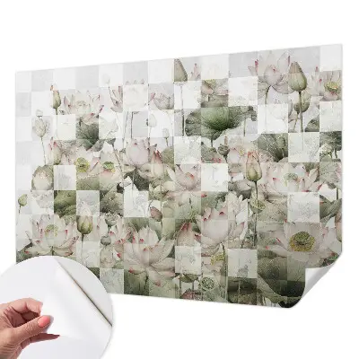 Zelfklevend fotobehang met lotuspatronen