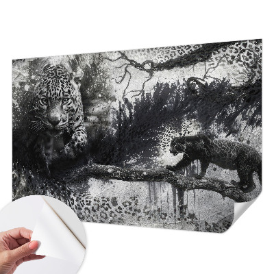 Zelfklevend fotobehang op maat met een abstract luipaardpatroon
