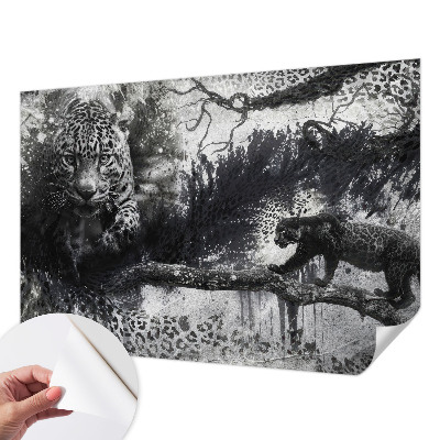 Zelfklevend fotobehang op maat met een abstract luipaardpatroon