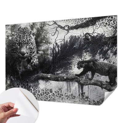 Zelfklevend fotobehang op maat met een abstract luipaardpatroon
