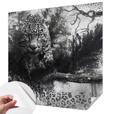 Zelfklevend fotobehang op maat met een abstract luipaardpatroon