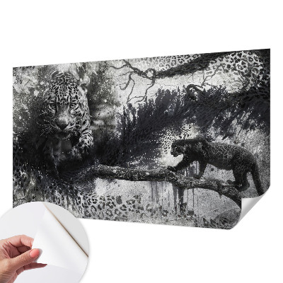 Zelfklevend fotobehang op maat met een abstract luipaardpatroon