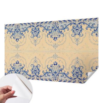 3D fotobehang Blauwe ornamenten