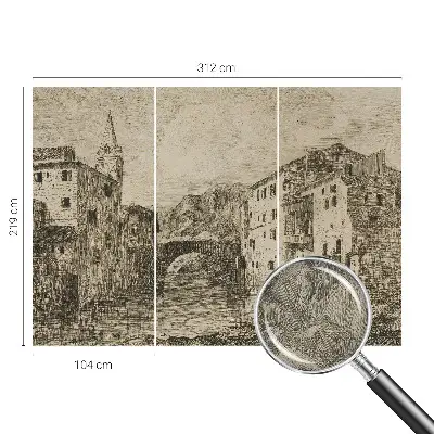 Fotobehang kinderkamer met een stadspanorama