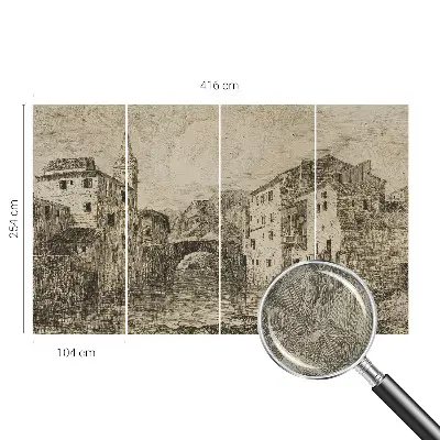 Fotobehang kinderkamer met een stadspanorama