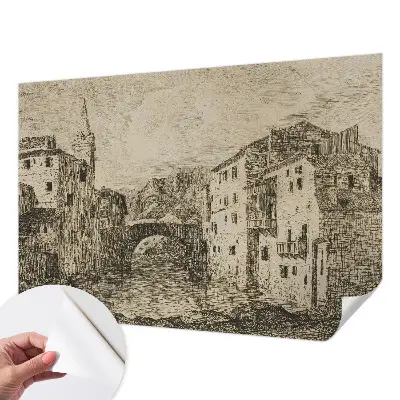 Fotobehang kinderkamer met een stadspanorama