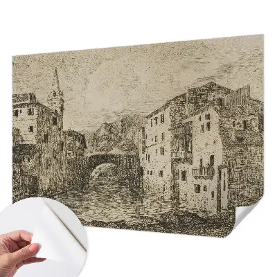 Fotobehang kinderkamer met een stadspanorama