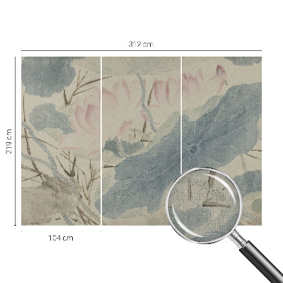 Fotobehang voor kinderkamer met patroon van lotusbladeren
