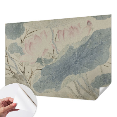 Fotobehang voor kinderkamer met patroon van lotusbladeren