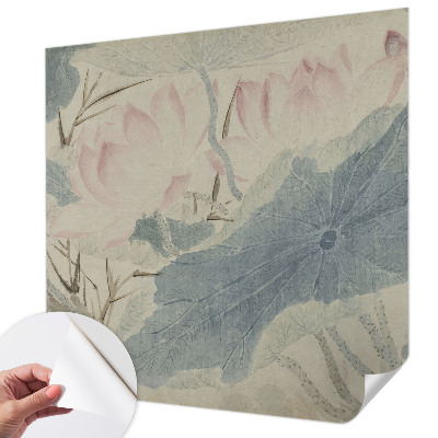 Fotobehang voor kinderkamer met patroon van lotusbladeren