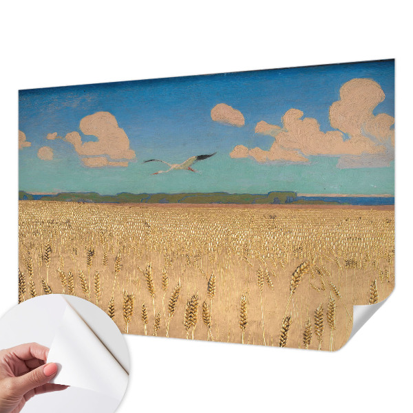 Fotobehang tienerkamer met een tarweveld-motief