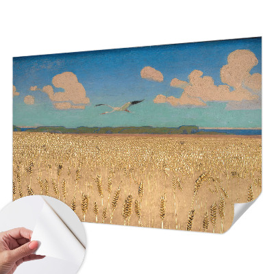 Fotobehang tienerkamer met een tarweveld-motief