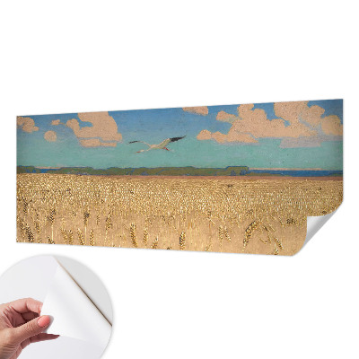 Fotobehang tienerkamer met een tarweveld-motief
